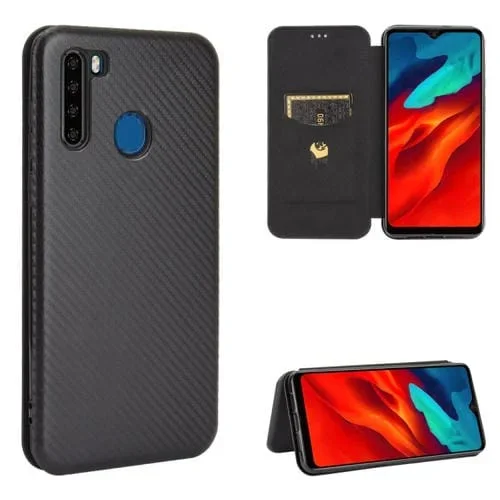 Funda de Cuero para BlackView A80 Pro con Tapa Magnética Horizontal y Ranura para Tarjeta (Negro)