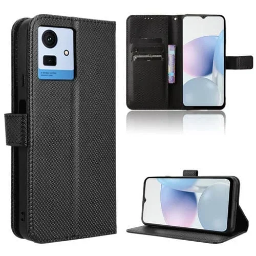 Funda de Cuero para Cubot Note 50 con Textura de Diamante (Negro)