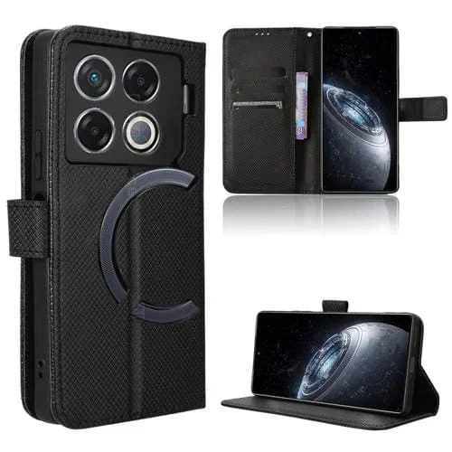 Funda de Cuero para Infinix Gt 20 Pro 5G con Textura de Diamante (Negro)