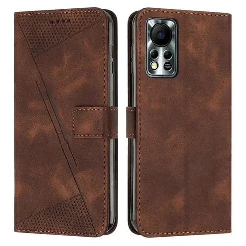 Funda de Cuero para Infinix Hot 11S Nfc Dream Triangle con Cordón (Marrón)
