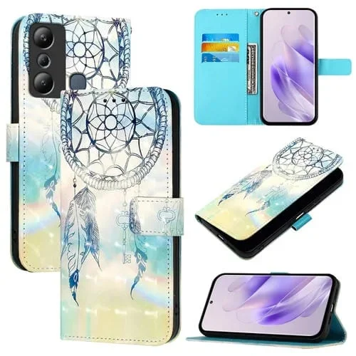 Funda de Cuero para Infinix Hot 20I con Tapa Horizontal y Pintura 3D (Campanas de Viento de Ensueño)