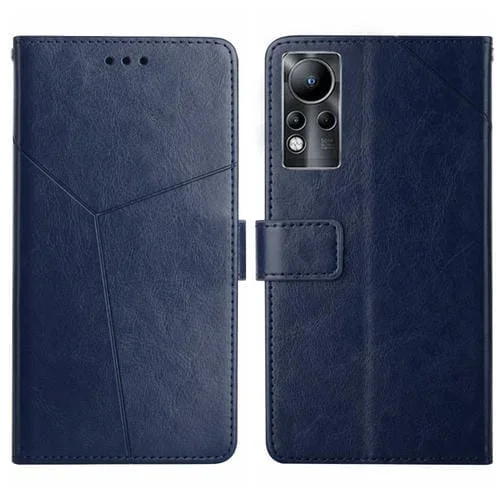 Funda de Cuero para Infinix Note 11 HT01 con Tapa y Patrón en Y (Azul)