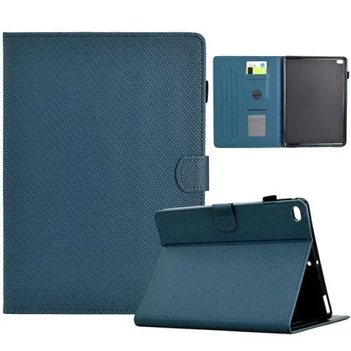 Funda de Cuero para iPad Air 10.5 2019 Textura de Fibra Color Azul Real