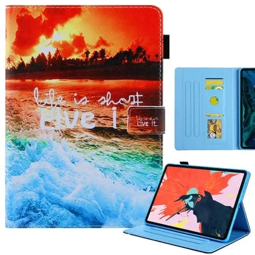 Funda de Cuero para iPad Pro 11 (2024) con Dibujo a Color (Atardecer)