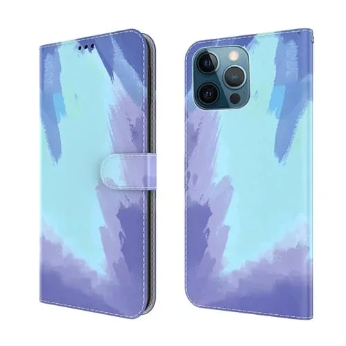 Funda de Cuero para iPhone 12 Pro Max con Tapa Horizontal, Soporte, Ranura para Tarjeta y Billetera (Nieve de Invierno)