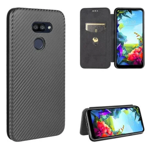 Funda de Cuero para LG K40S con Tapa Magnética Horizontal y Ranura para Tarjeta (Negro)