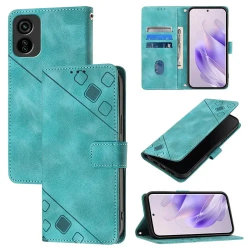 Funda de Cuero para Ltel A18 Skin Feel Teléfono En Relieve (Verde)