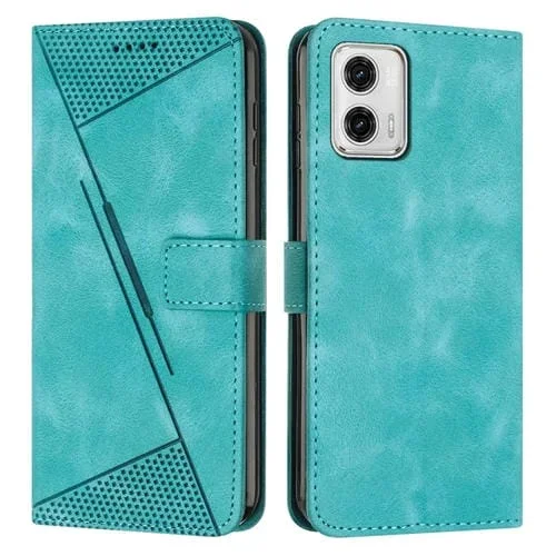 Funda de Cuero para Motorola Moto G73 Dream Triangle con Cordón (Verde)