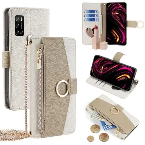 Funda de Cuero para Rakuten Big S Crossbody con Textura Litchi para Teléfono (Blanco)
