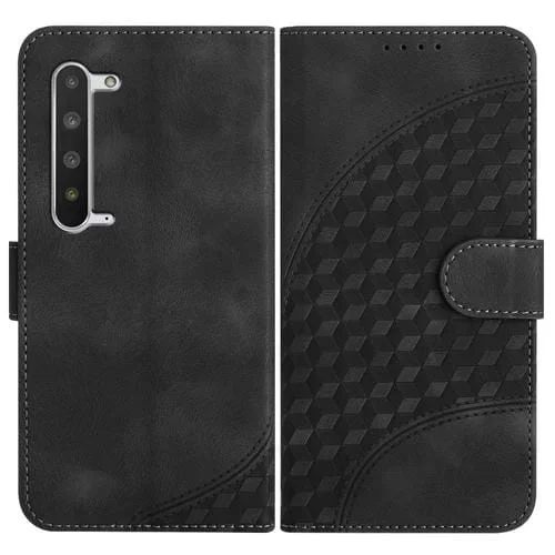 Funda de Cuero para Sharp Aquos R5G Yx0060 con Relieve y Cabeza de Elefante con Cordón (Negro)