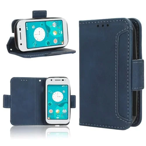 Funda de Cuero para Sharp Mamorino6 Skin Feel con Ranuras para Tarjetas (Azul)