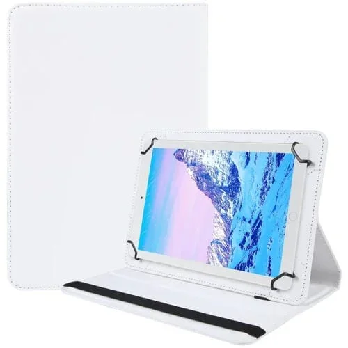 Funda de Cuero para Tablet 8 Pulgadas Rotación 360° Litchi Texture (Blanco)