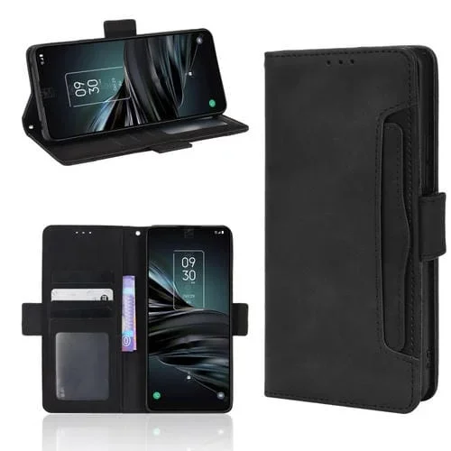 Funda de Cuero para TCL 20 Xe Siente la Piel del Teléfono (Negro)