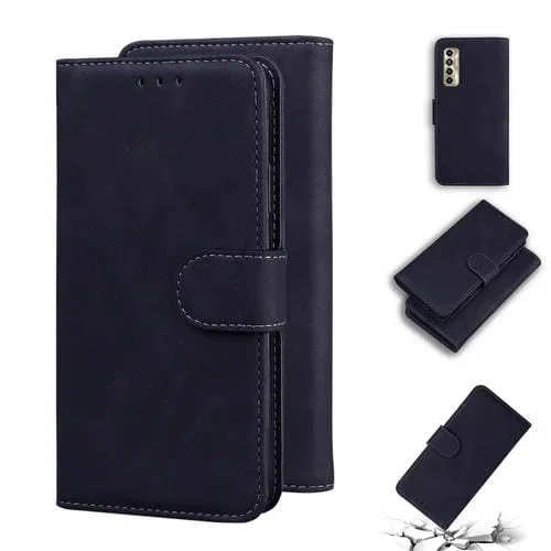 Funda de Cuero para Tecno Camon 17P Color Puro (Negro)