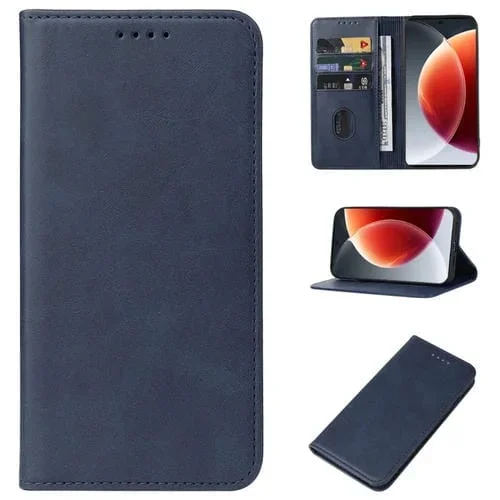 Funda de Cuero para Tecno Camon 30 4G / 5G con Cierre Magnético (Azul)
