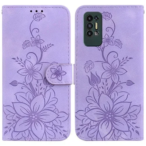 Funda de Cuero para Tecno Pova 2 Lily con Relieve (Púrpura)
