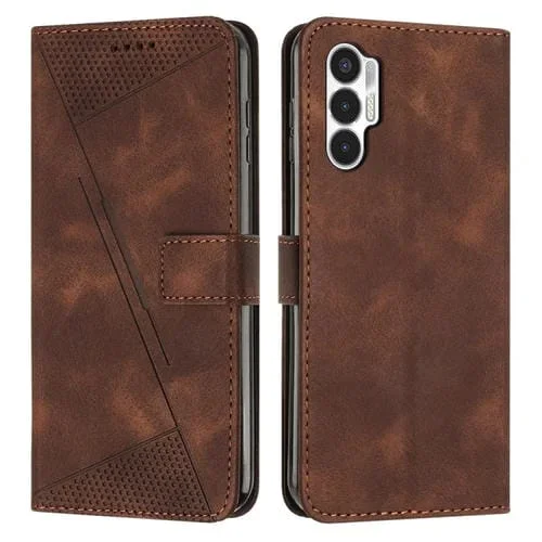 Funda de Cuero para Tecno Pova 3 Dream Triangle con Cordón (Marrón)