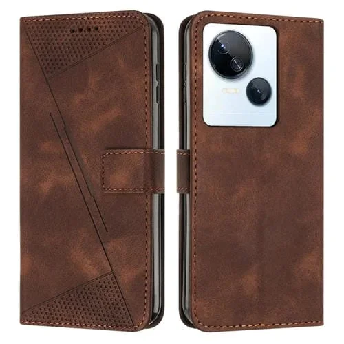 Funda de Cuero para Tecno Spark 10 5G Dream Triangle con Cordón (Marrón)