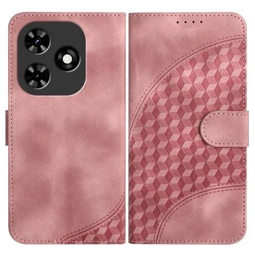 Funda de Cuero para Tecno Spark Go 2024 Yx0060 con Relieve y Cabeza de Elefante con Cordón (Rosa)