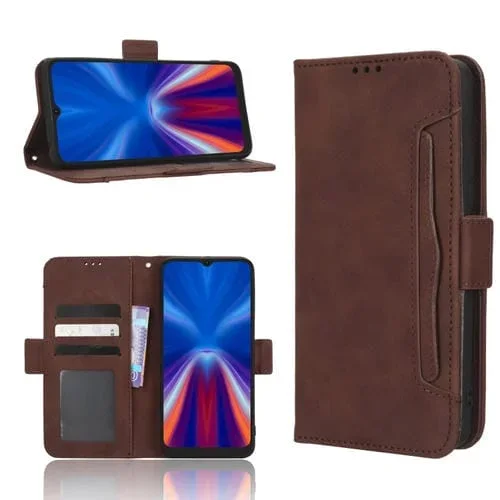Funda de Cuero para Teléfono Umidigi C2 C1 C1 Max con Ranuras para Tarjetas (Marrón)