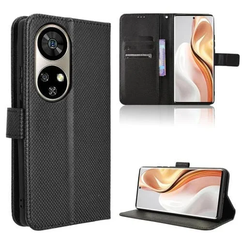 Funda de Cuero para Ulefone Note 17 Pro con Textura de Diamante (Negro)