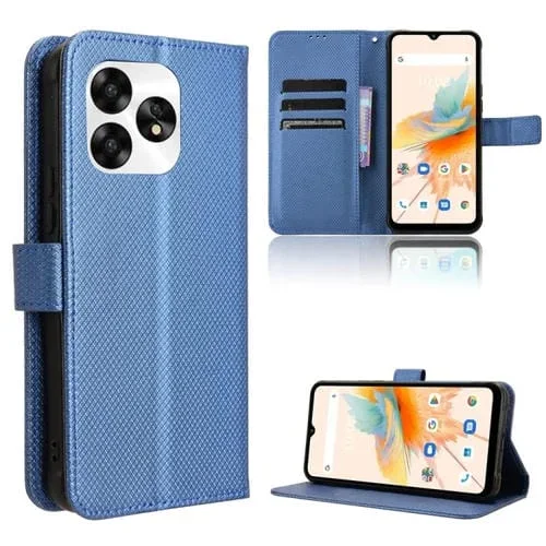 Funda de Cuero para Umidigi A15 / A15C con Textura de Diamante (Azul)