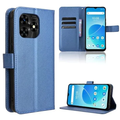 Funda de Cuero para Umidigi G5 Mecha Diamond Texture (Azul)