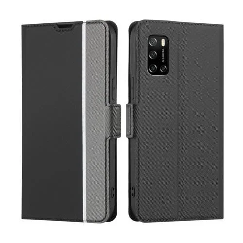 Funda de Cuero Rakuten Big S con Hebilla y Textura Twill para Teléfono (Negro)