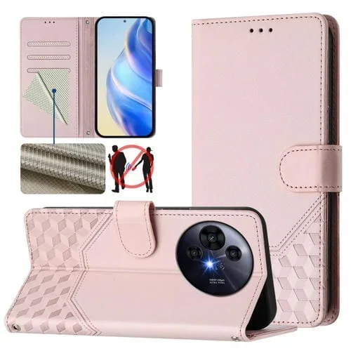 Funda de Cuero Rfid Nxtpaper con Relieve Panal de Abeja para TCL 50 Pro (Rosa)