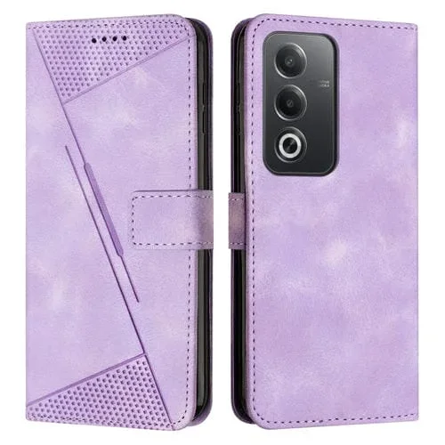 Funda de Cuero Triangular con Cordón para Teléfono Oppo A3 Pro Global Dream (Morado)