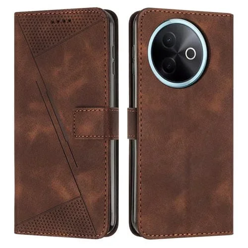 Funda de Cuero Triangular con Cordón para Vivo Y39 5G Global Dream (Marrón)