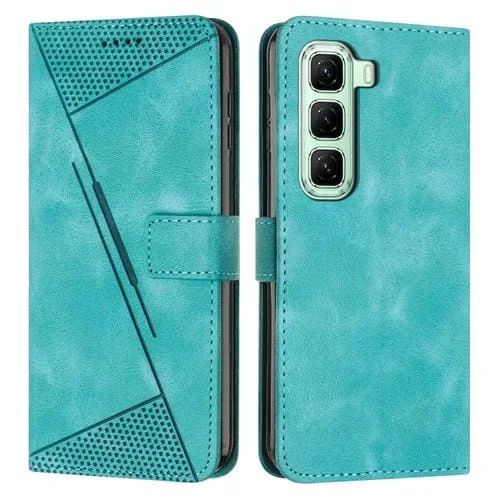 Funda de Cuero Triangular para Infinix Hot 50 5G Dream (Verde)