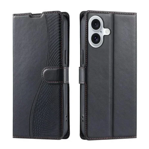 Funda de Cuero Ultrafina con Puntos Voltage para iPhone 16 Plus (Negra)
