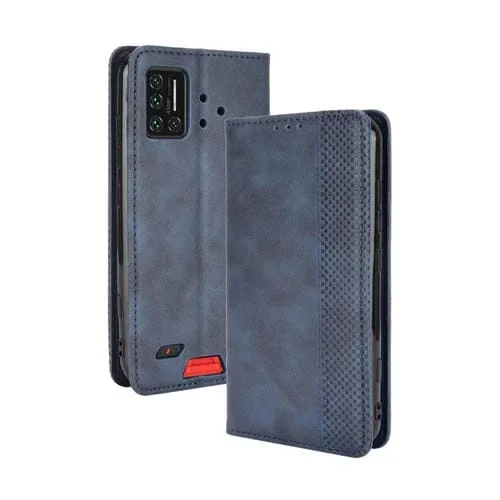 Funda de Cuero Umidigi Bison Gt Flip Horizontal con Hebilla Magnética, Ranuras para Tarjetas y Marco de Fotos (Azul)