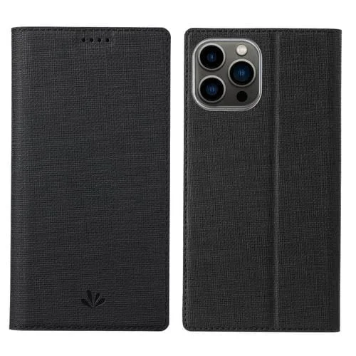 Funda de Cuero Vili Dmx Series para iPhone 13 Pro Magsafe Magnético Horizontal Flip (Negro)