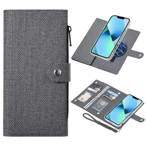 Funda de Cuero Vili Gbs-C Series para iPhone 13 con Tapa Magnética Rfid Magsafe (Negra)