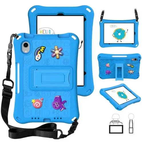 Funda de Cuerpo Completo Eva Hi Baby para iPad Mini 6 con Correa (Azul Cielo)