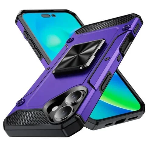 Funda de Metal para iPhone 16 Plus a Prueba de Golpes (Morado)