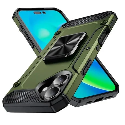 Funda de Metal para iPhone 16 Plus a Prueba de Golpes (Verde Oliva)