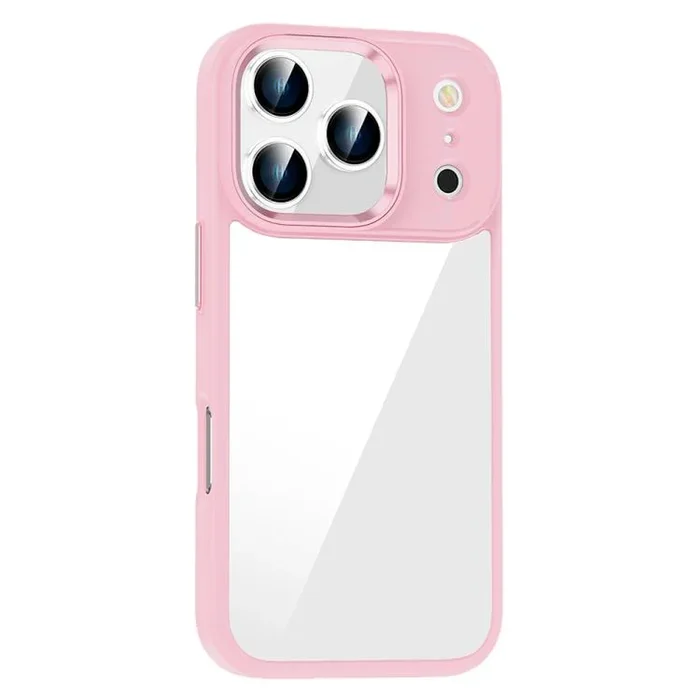 Funda de PC transparente antihuellas para iPhone 17 Pro (rosa)