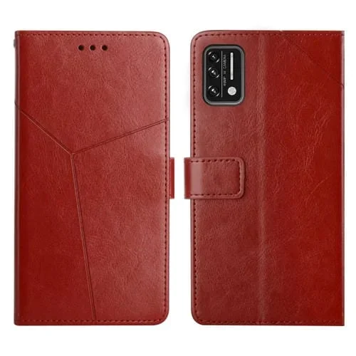 Funda de piel con costuras y tapa horizontal para Umidigi A7S (Marrón)