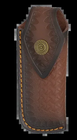 Funda De Piel Marrón Para Navajas 14 Cm