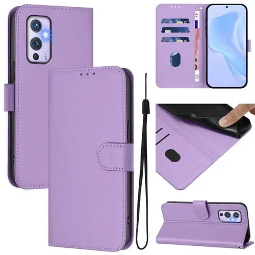 Funda de Piel para OnePlus 9 con Tacto Suave y Color Liso (Morado Lavanda)