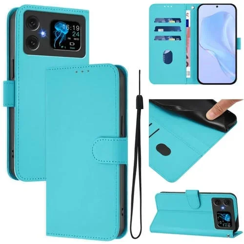 Funda de Piel Sintética con Cordón para Cubot A20 (Azul Lago)