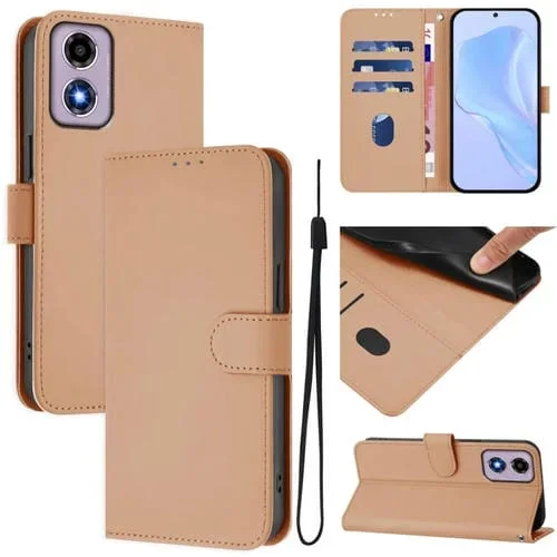Funda de Piel Sintética con Cordón para Motorola Moto E14/G04 4G (Piel)