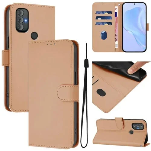 Funda de Piel Sintética con Cordón para Motorola Moto G Power 2022 (Piel)