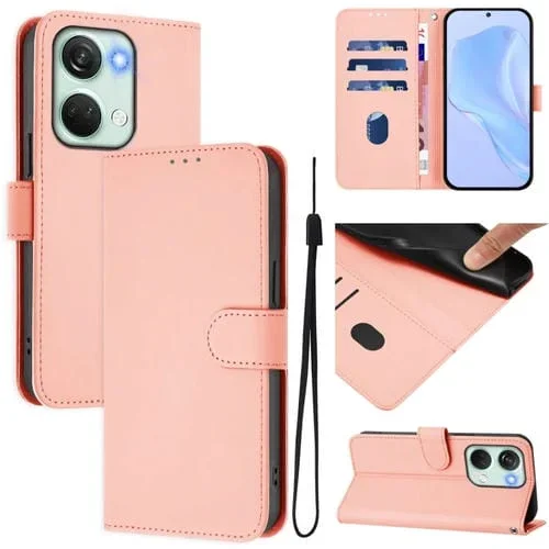 Funda de Piel Sintética con Cordón para OnePlus Nord 3/Ace 2V (Rosa)