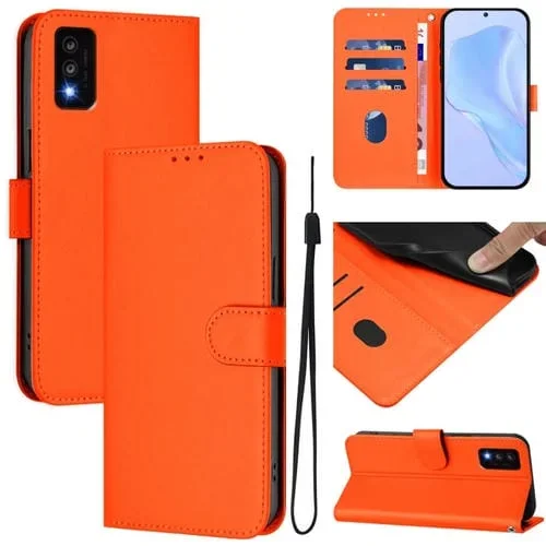 Funda de Piel Sintética con Cordón para TCL 30T (Naranja)