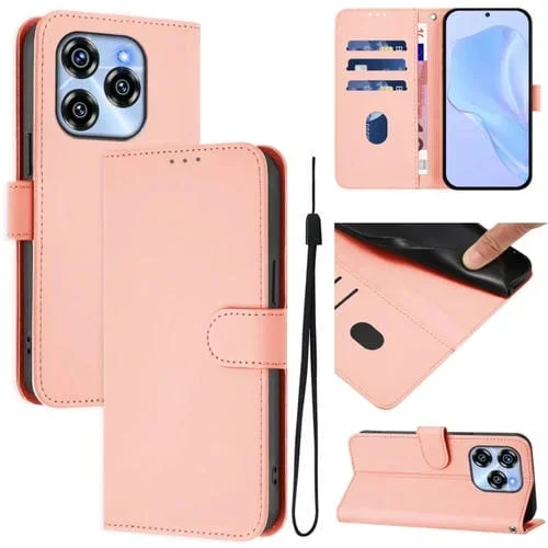 Funda de Piel Sintética con Cordón para Teléfono Oukitel C50 (Rosa)