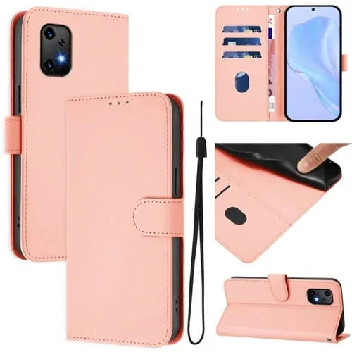 Funda de Piel Sintética con Cordón para Teléfono Umidigi Bison X20 (Rosa)